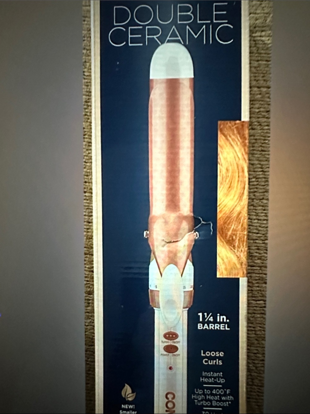Rose Gold Ceramic Curling Iron with White Tips